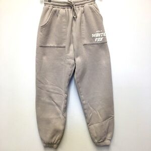 White Fox Thick Fleece Joggers XXS Taupe Cream Cozy Athleisure Casual Lounge